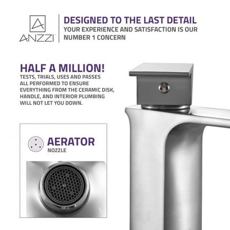 ANZZI Promenade Single Hole Single Handle Bathroom Faucet in Brushed Nickel L-AZ118BN